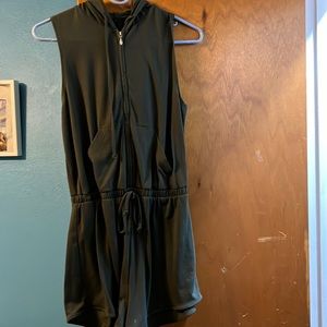 the brand is bebop, it is a size small, and it is a dark green